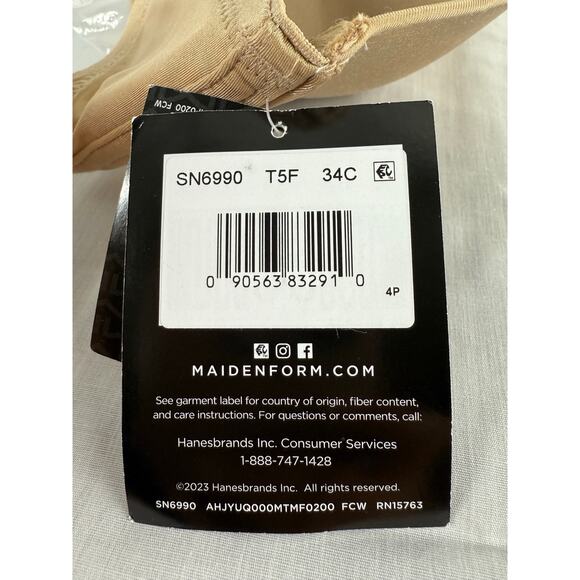 NEW Maidenform Womens 34C Pushup Plus Shaping Strapless Bra with 5-Way Straps - Picture 5 of 8